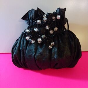 Mary Frances Beaded Fabric Drawstring Purse